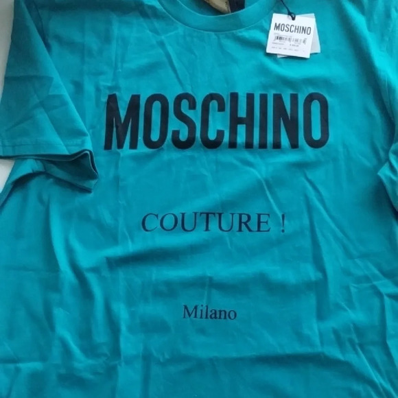 Moschino Teal Short Sleeve Tee US L - Picture 1 of 2